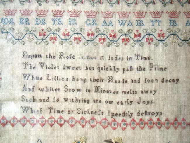 An English Schoolgirl Needlework Sampler signed "Jane Rutherford, Aged 10, 1804." — image 5